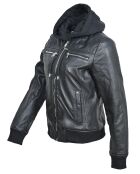 Veste en Cuir Lola noire