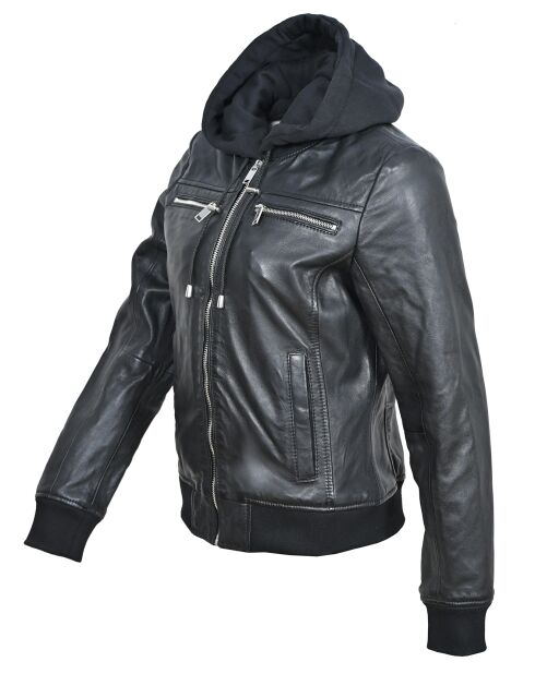 Veste en Cuir Lola noire