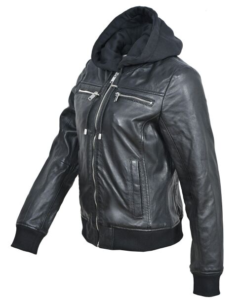 Veste en Cuir Lola noire