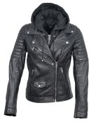 Veste en Cuir Juliette noire