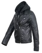 Veste en Cuir Juliette noire