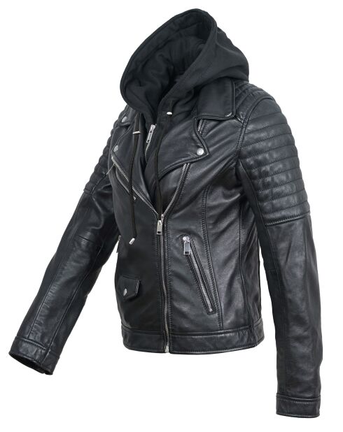 Veste en Cuir Juliette noire