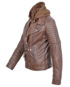 Veste en Cuir Juliette cognac