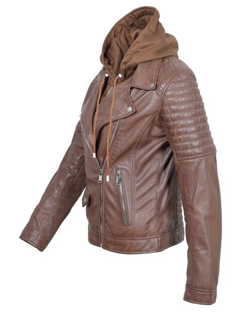 Veste en Cuir Juliette cognac