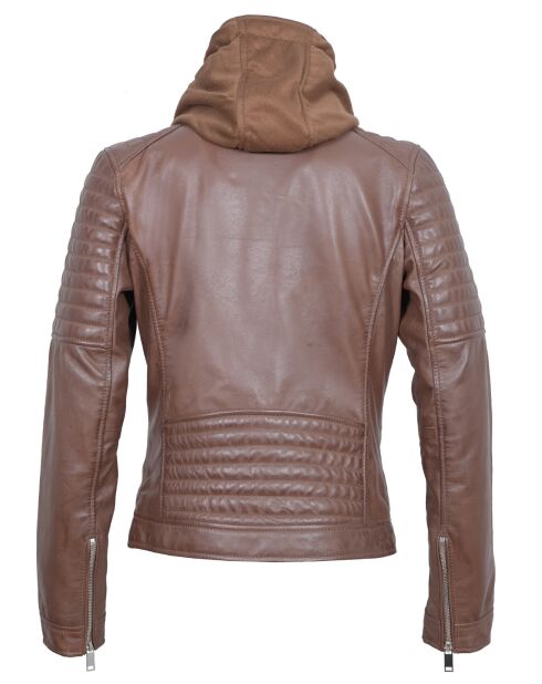 Veste en Cuir Juliette cognac