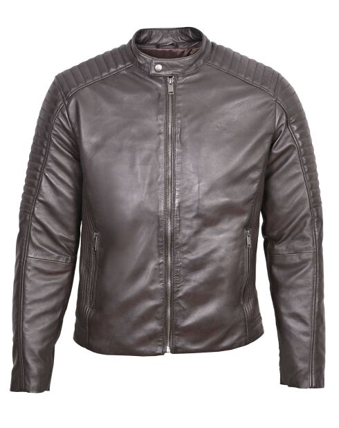 Veste en Cuir Lewis marron