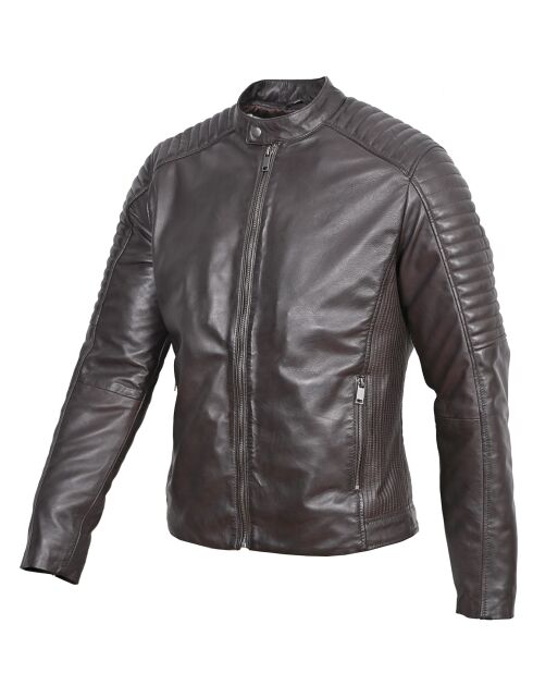 Veste en Cuir Lewis marron