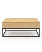 Table basse relevable et extensible Memphis bois/noir - 100x55x40.5/54.5cm