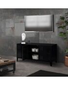 Meuble TV Storen 3 portes en métal noir - 113x40x53 cm