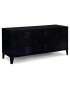 Meuble TV Storen 3 portes en métal noir - 113x40x53 cm