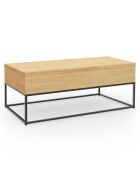 Table basse relevable et extensible Memphis bois/noir - 100x55x40.5/54.5cm