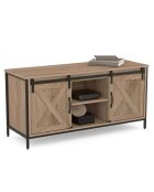 Meuble TV Cheyenne 2 portes bois/noir - 113x40x50 cm