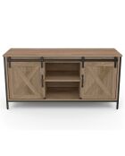 Meuble TV Cheyenne 2 portes bois/noir - 113x40x50 cm