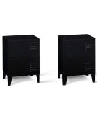 2 Tables de chevet Storen en métal noires  - 40x30x53 cm