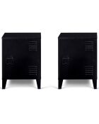 2 Tables de chevet Storen en métal noires  - 40x30x53 cm