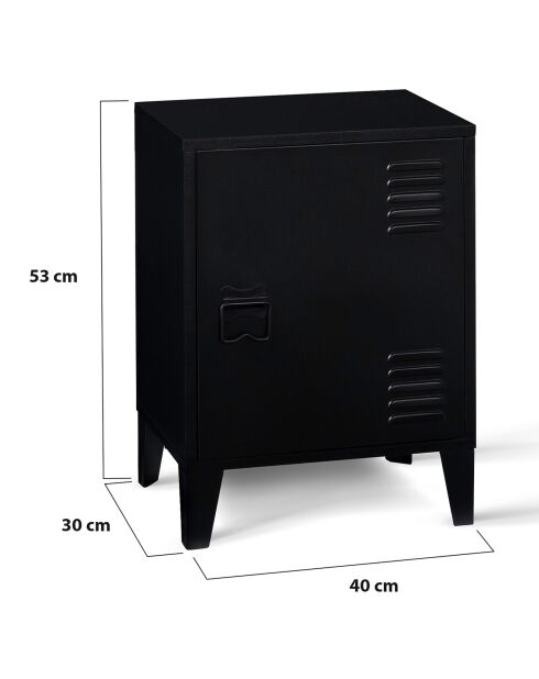 2 Tables de chevet Storen en métal noires  - 40x30x53 cm