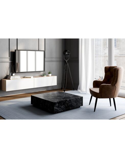 Hängender TV-Ständer aus Michigan-Holz/Weiß - 180x30x30 cm