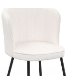 2 Chaises Arielle en bouclette blanches  - 55x51x82 cm