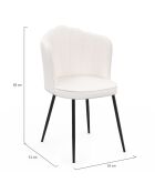 2 Chaises Arielle en bouclette blanches  - 55x51x82 cm