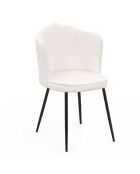 2 Chaises Arielle en bouclette blanches  - 55x51x82 cm