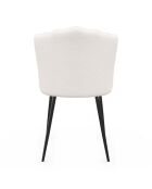 2 Chaises Arielle en bouclette blanches  - 55x51x82 cm