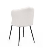 2 Chaises Arielle en bouclette blanches  - 55x51x82 cm