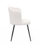 2 Chaises Arielle en bouclette blanches  - 55x51x82 cm