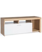 Meuble TV Maryse blanc/bois - 110x40x45 cm