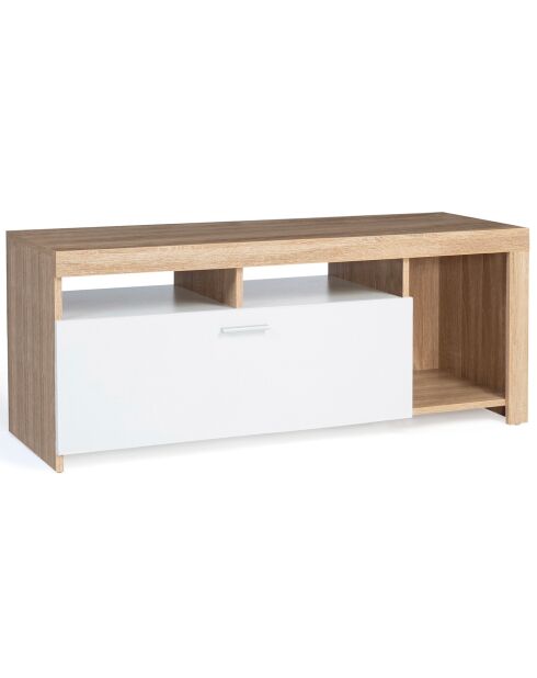 Meuble TV Maryse blanc/bois - 110x40x45 cm