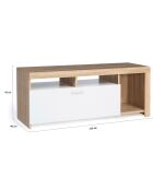 Meuble TV Maryse blanc/bois - 110x40x45 cm