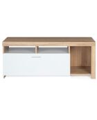 Meuble TV Maryse blanc/bois - 110x40x45 cm