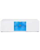 Meuble TV Klea 2 portes avec LED blanc  - 113x40x31.5 cm