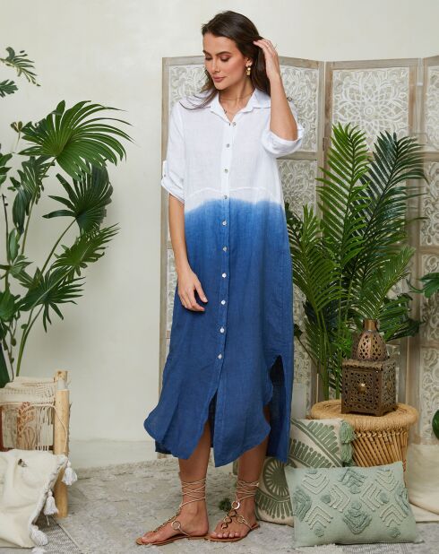 Robe 100% Lin Victoire marine