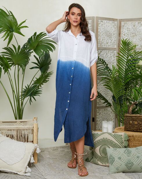 Robe 100% Lin Victoire marine