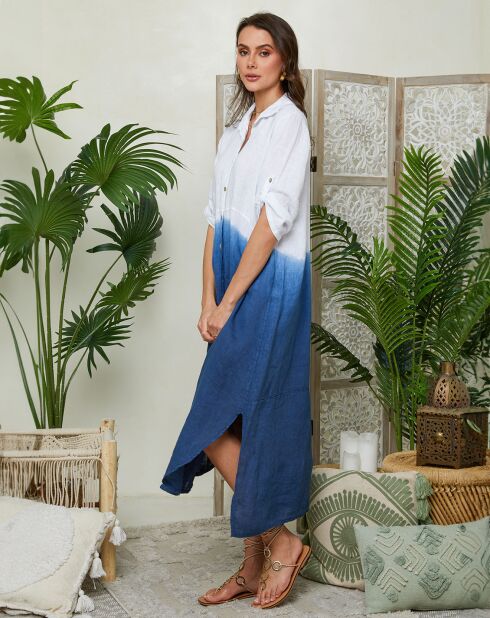 Robe 100% Lin Victoire marine
