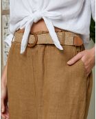 Pantalon 100% Lin Lola camel