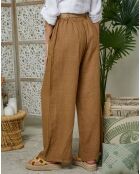 Pantalon 100% Lin Lola camel