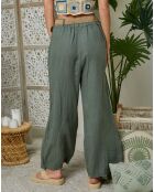 Pantalon 100% Lin Lola kaki