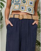 Pantalon 100% Lin Lola marine