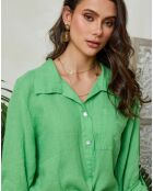Chemise 100% Lin Romane verte