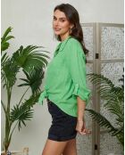 Chemise 100% Lin Romane verte