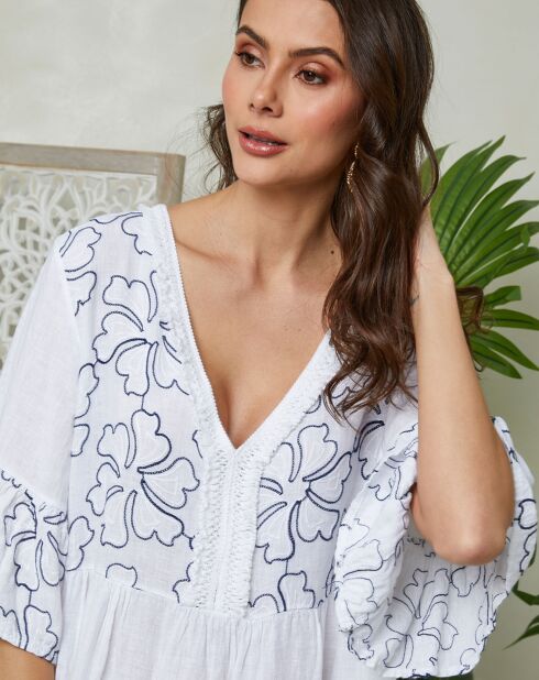 Mathilde witte jurk van 100% linnen