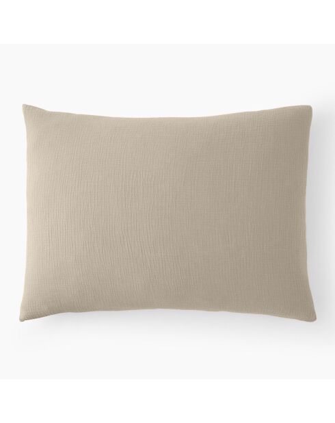 Taie d'oreiller 100% Gaze de coton beige