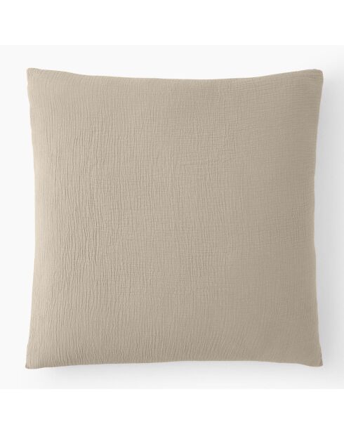 Taie d'oreiller 100% Gaze de coton beige