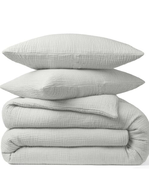 Taie d'oreiller 100% Gaze de coton grise