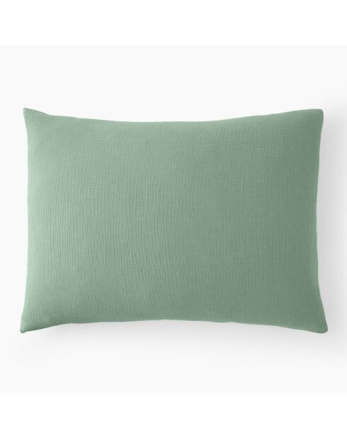 Taie d'oreiller 100% Gaze de coton verte