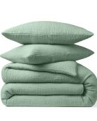 Taie d'oreiller 100% Gaze de coton verte