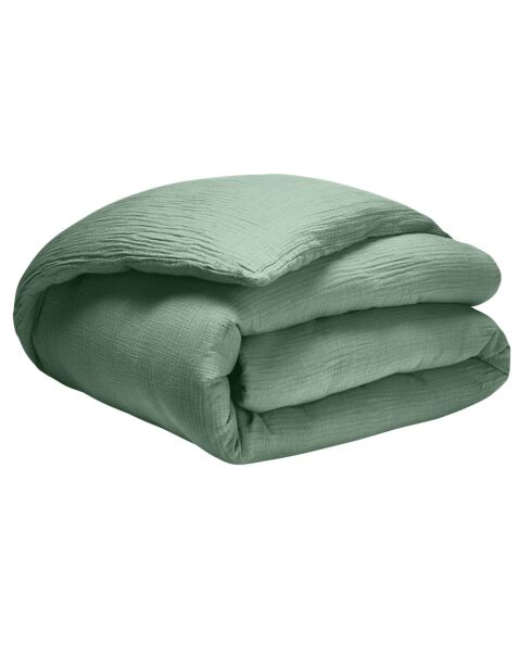 Housse de couette 100% Gaze de coton verte