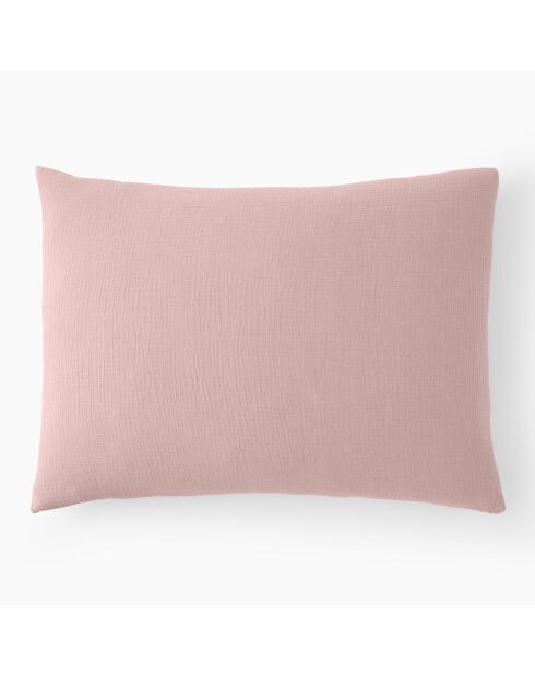 Taie d'oreiller 100% Gaze de coton rose