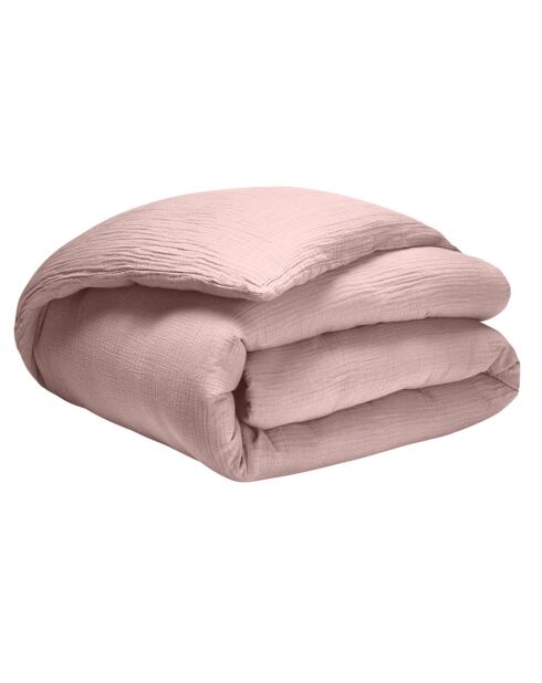Housse de couette 100% Gaze de coton rose